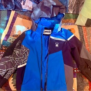 Spyder Blue and Black  Weather-Resistant Winter Athletic Coat